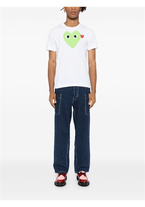 t-shirt red emblem knit unisex bianca COMME DES GARÇONS PLAY | AX-T106-0513